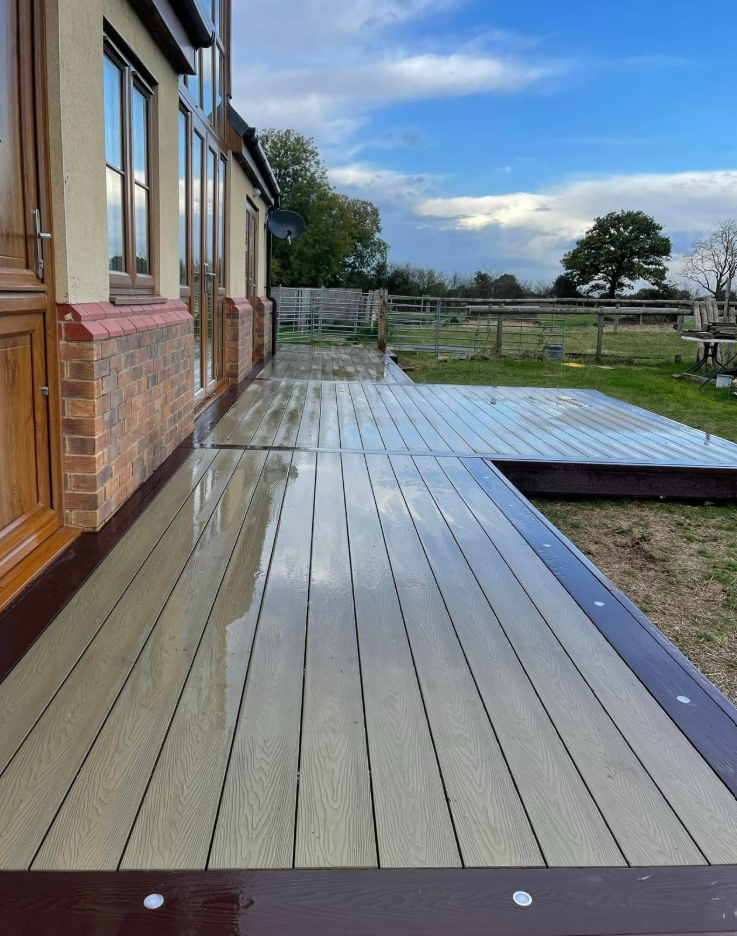 Large wraparound composite deck build